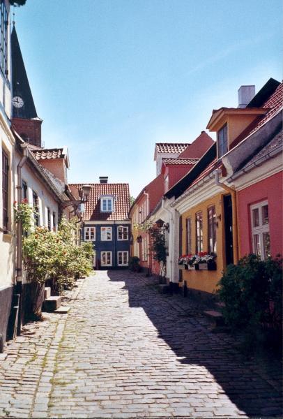 Une rue d'Aalborg, Danemark (mai 2000)
