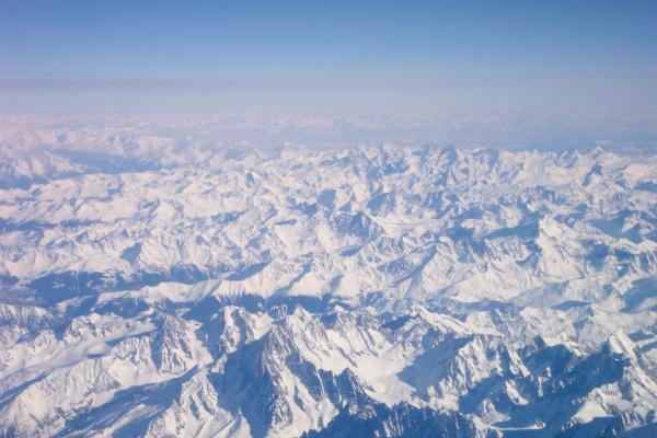 Les Alpes vues d'avion (janvier 2003)