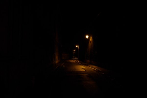 New College Lane by night, Oxford, Angleterre (février 2007)