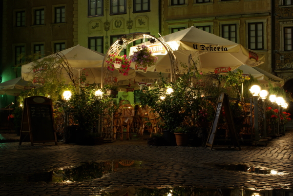 À la terrasse d'une café, Varsovie, Pologne (septembre 2008)
